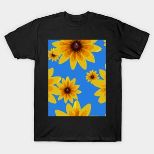 Blackeyed Susan on Blue Repeat 5748 T-Shirt